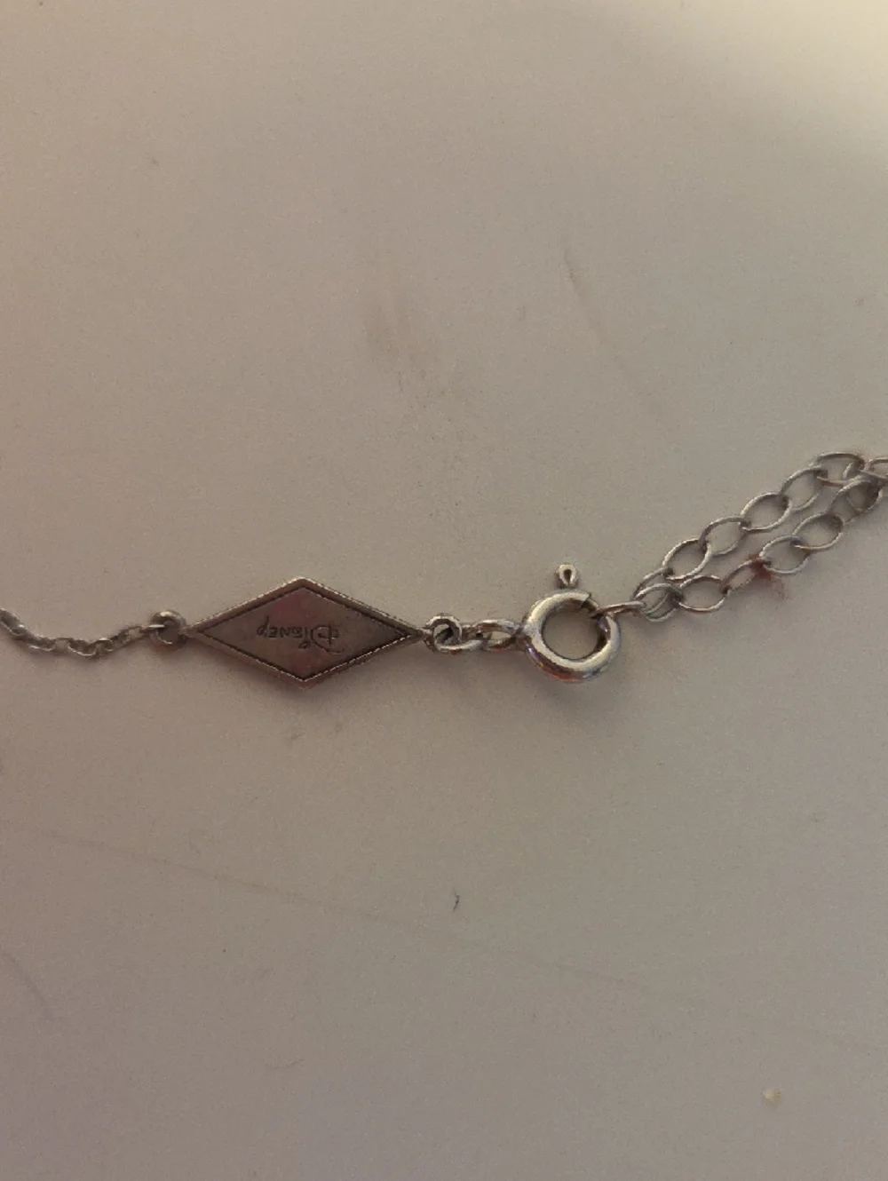 Disney Silver Tone Delicate Chain Necklace Silver 925 Mickie Mouse 925 And 10 K